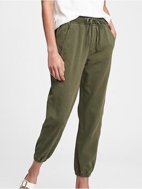 GAP Olive Drawstring Soft Denim Jogger Pants for Women